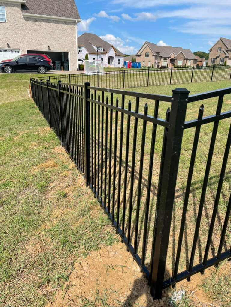 aluminum fence around garden
